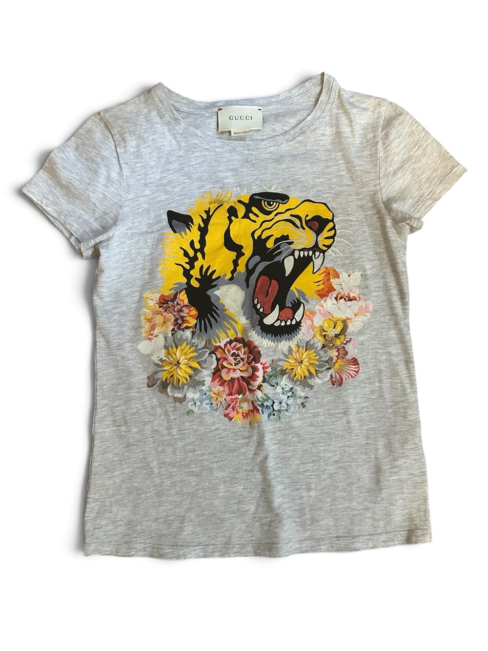 Gucci Kids Tiger & Floral Graphic T-Shirt Size 12 NWOT